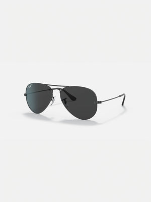 Ray Ban Aviator Total Black Polished Black/Black Sunglasses