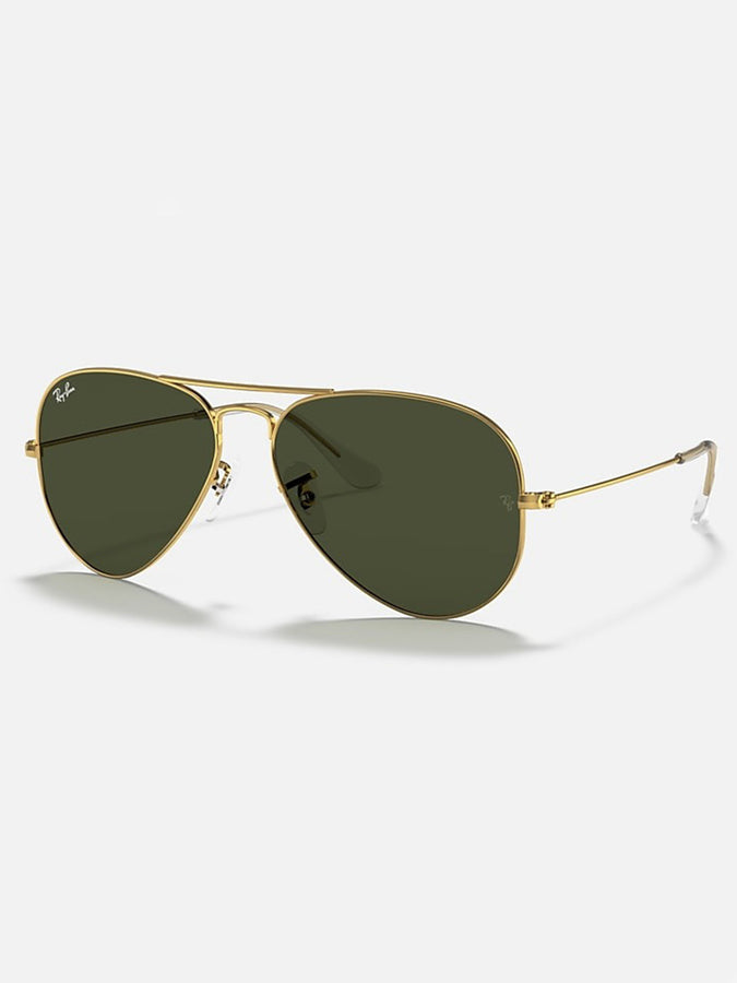 Ray Ban 2024 Aviator Large Metal Gold/Green Classic G-15 Sunglasses | GOLD/GREEN 
