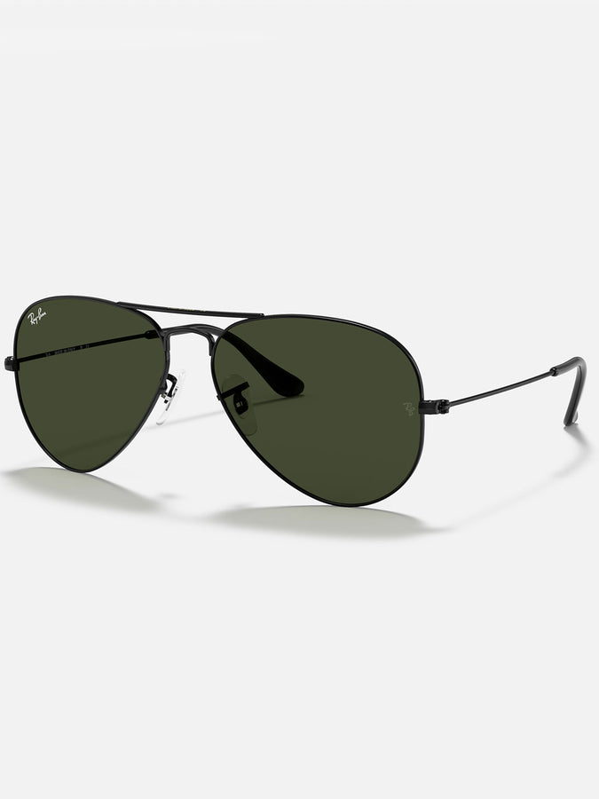 Ray-Ban 0RB3025 Aviator Black/G-15 Green Sunglasses | BLACK/G-15 GREEN