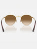Ray Ban Round Metal Flat Arista Gold/Brown Sunglasses