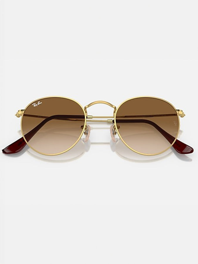 Ray Ban Round Metal Flat Arista Gold/Brown Sunglasses | ARISTA GOLD/BROWN
