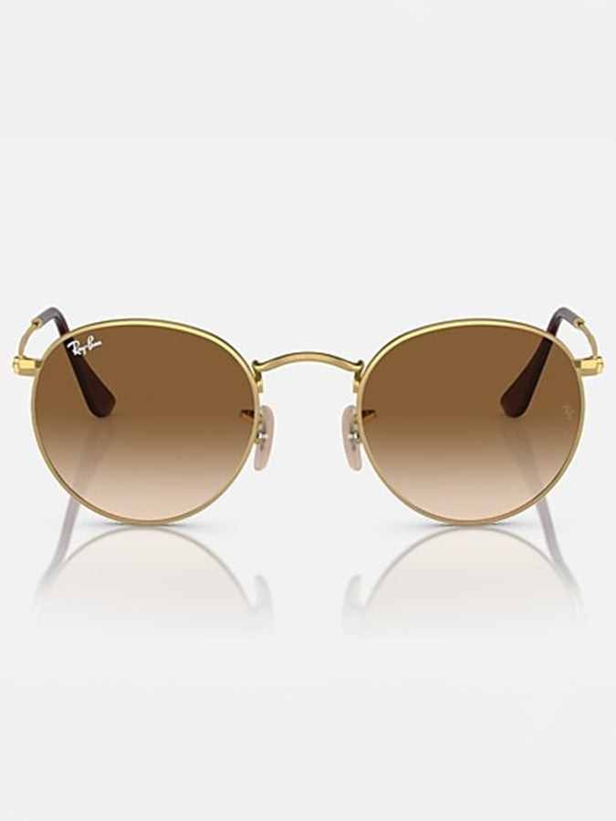Ray Ban Round Metal Flat Arista Gold/Brown Sunglasses | ARISTA GOLD/BROWN