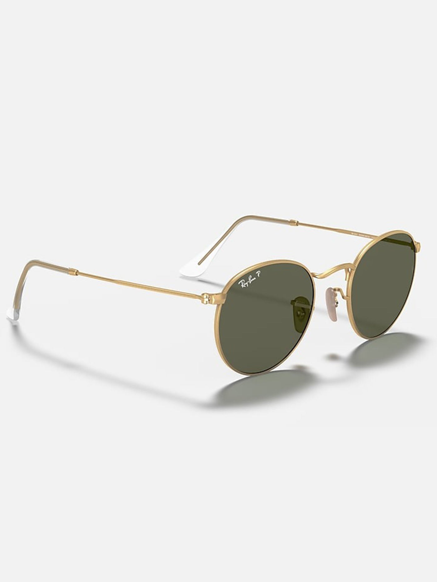 Ray Ban 2024 Round Metal Matte Gold/Green Classic G-15 Sunglasses