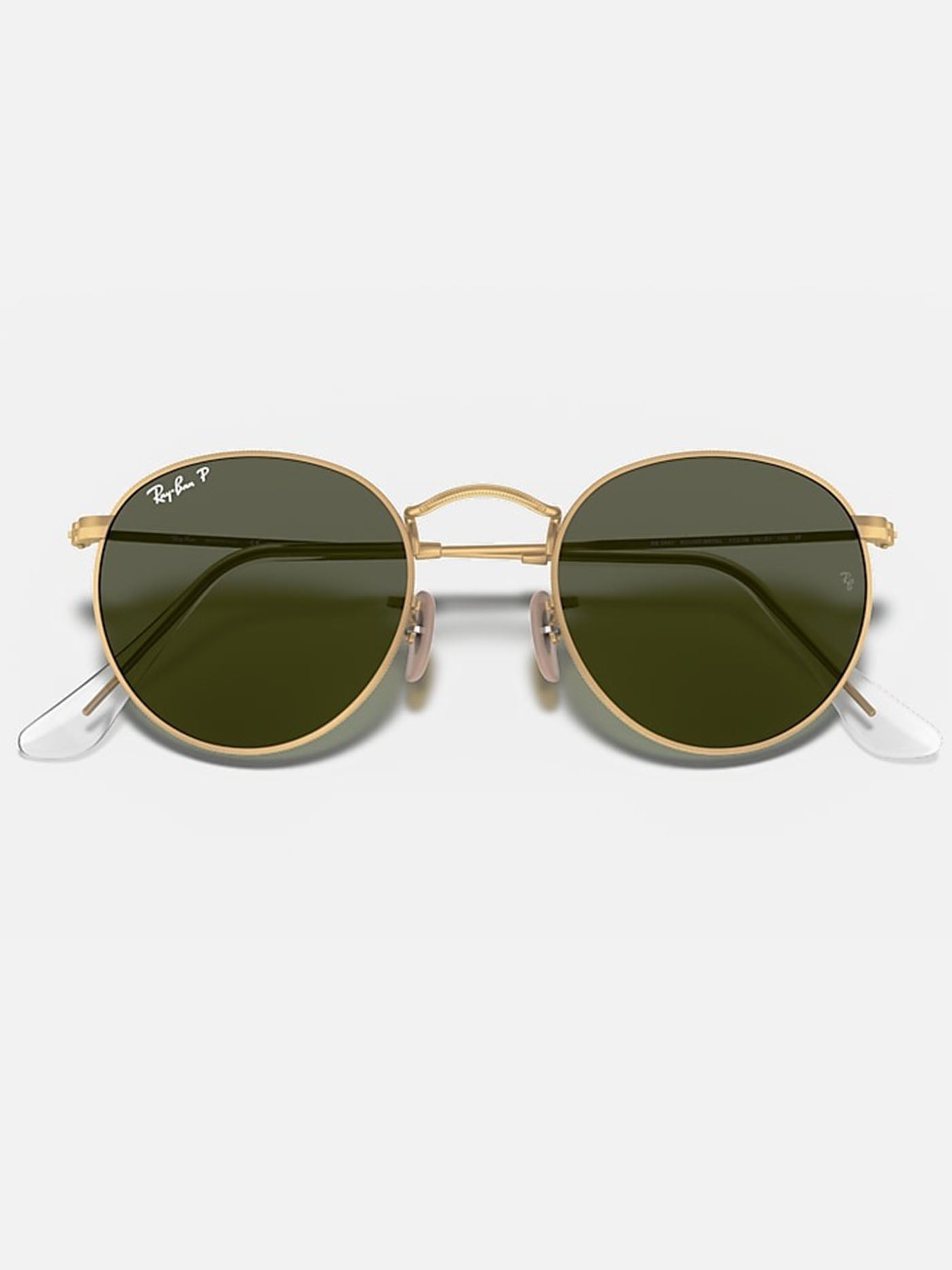 Ray Ban 2024 Round Metal Matte Gold/Green Classic G-15 Sunglasses