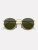 Ray-Ban Round Metal Matte Gold/G-15 Green Sunglasses