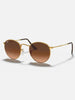 Ray Ban 2024 Round Metal Light Bronze/Brown Gradient Sunglasses