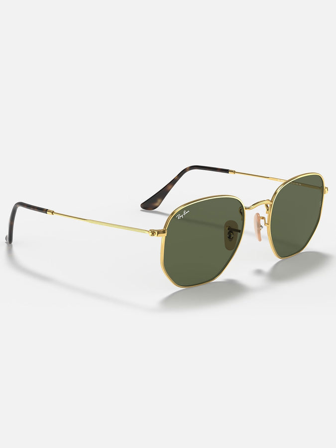 Ray Ban Hexagonal Gold/G-15 Green Sunglasses | GOLD/G-15 GREEN
