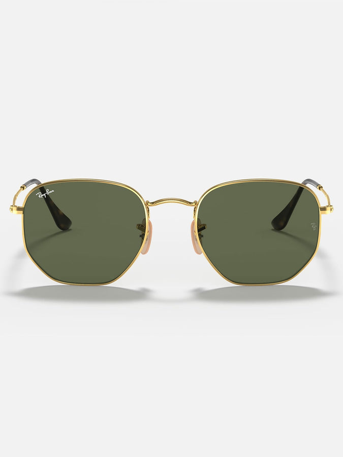 Ray Ban Hexagonal Gold/G-15 Green Sunglasses | GOLD/G-15 GREEN