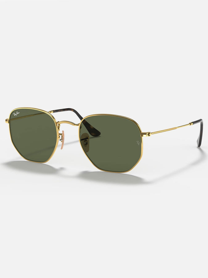 Ray Ban Hexagonal Gold/G-15 Green Sunglasses | GOLD/G-15 GREEN