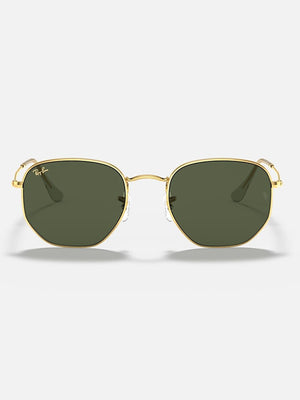 Ray Ban 2024 Hexagonal Gold/Green Classic G-15 Sunglasses