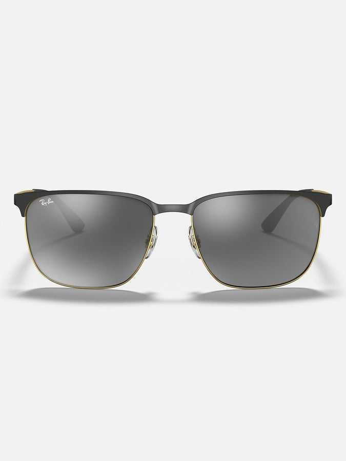 Ray-Ban RB3569 Black On Gold/Grey Gradient Mirror Sunglasses | BLACK ON GOLD/GREY GRAD MIRROR