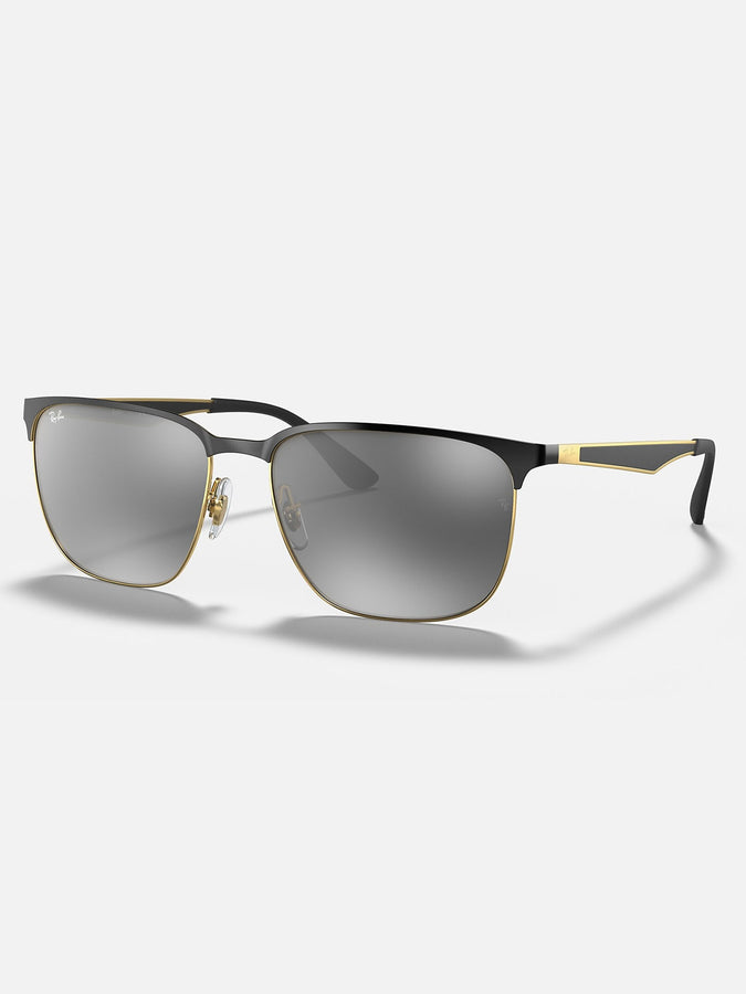 Ray-Ban RB3569 Black On Gold/Grey Gradient Mirror Sunglasses | BLACK ON GOLD/GREY GRAD MIRROR