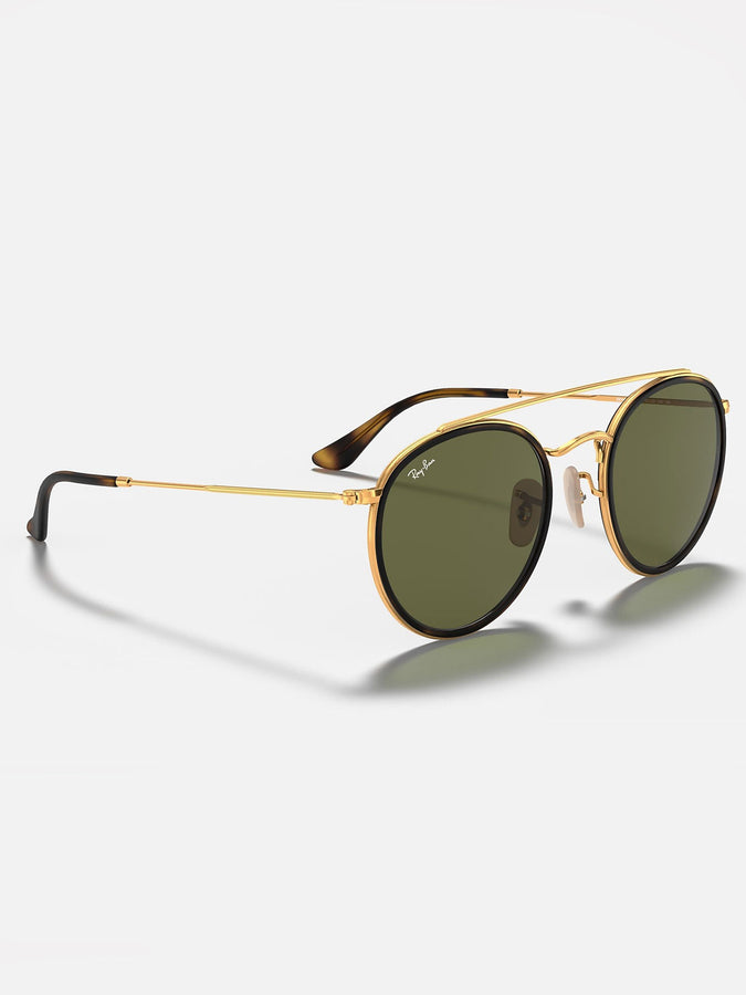 Ray-Ban Round Double Bridge Arista Gold/G-15 Green Sunglasses | ARISTA GOLD/G-15 GREEN