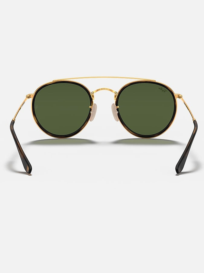 Ray Ban 2024 Round Double Bridge Gold/Green Classic G-15 Sunglasses | GOLD/GREEN