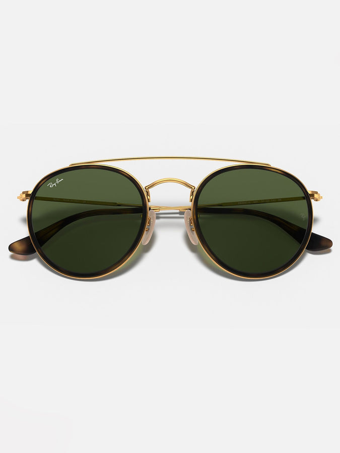 Ray-Ban Round Double Bridge Arista Gold/G-15 Green Sunglasses | ARISTA GOLD/G-15 GREEN