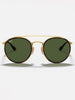Ray-Ban Round Double Bridge Arista Gold/G-15 Green Sunglasses