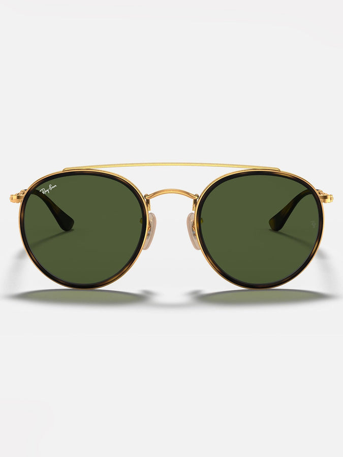 Ray-Ban Round Double Bridge Arista Gold/G-15 Green Sunglasses | ARISTA GOLD/G-15 GREEN