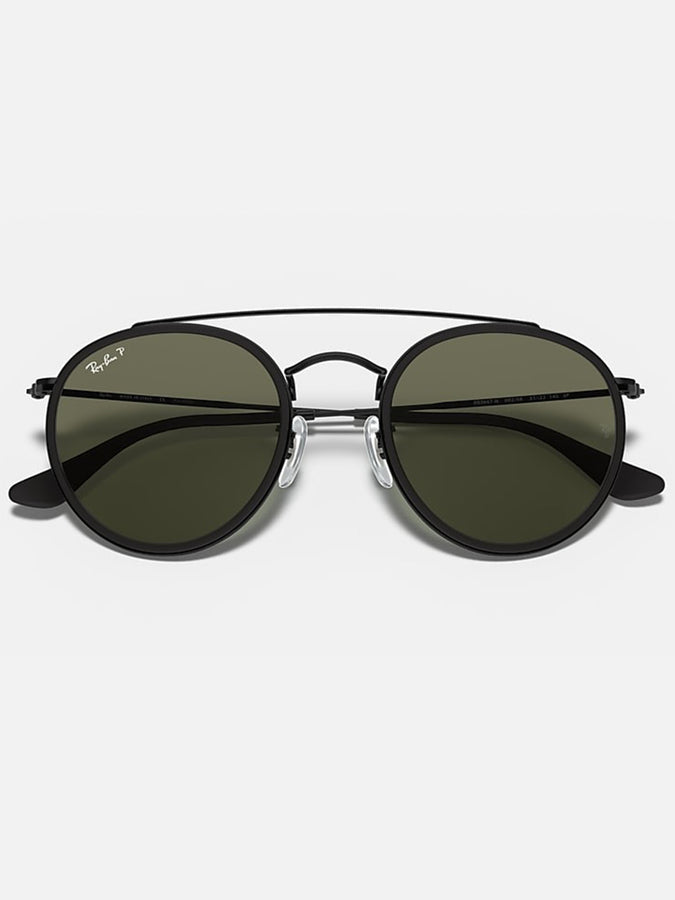 Ray Ban 2024 Round Double Bridge Black/Green Classic G-15 Sunglasses | BLACK/GREEN