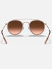Ray Ban Round Double Bridge Polished Copper/ Brown Gardient Sunglasses