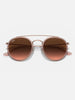 Ray Ban Round Double Bridge Polished Copper/ Brown Gardient Sunglasses