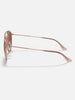 Ray Ban Round Double Bridge Polished Copper/ Brown Gardient Sunglasses