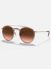 Ray Ban Round Double Bridge Polished Copper/ Brown Gardient Sunglasses