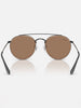 Ray-Ban Round Double Bridge Black/Brown Sunglasses