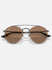 Ray-Ban Round Double Bridge Black/Brown Sunglasses
