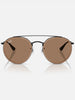 Ray-Ban Round Double Bridge Black/Brown Sunglasses