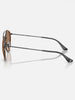 Ray-Ban Round Double Bridge Black/Brown Sunglasses