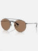 Ray-Ban Round Double Bridge Black/Brown Sunglasses