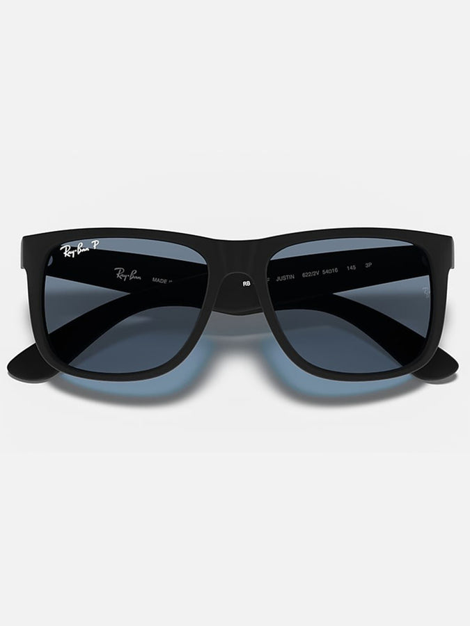 Ray Ban 2024 Justin Matte Black/Blue Classic Sunglasses | MATTE BLACK/BLUE