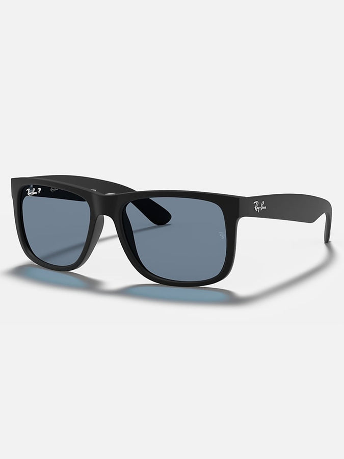 Ray Ban 2024 Justin Matte Black/Blue Classic Sunglasses |  MATTE BLACK/BLUE