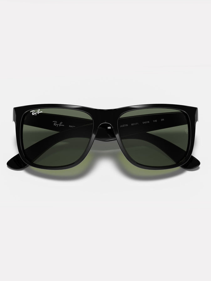 Ray-Ban Justin Polished Black/Dark Green Sunglasses | POLISHED BLACK/DARK GREEN