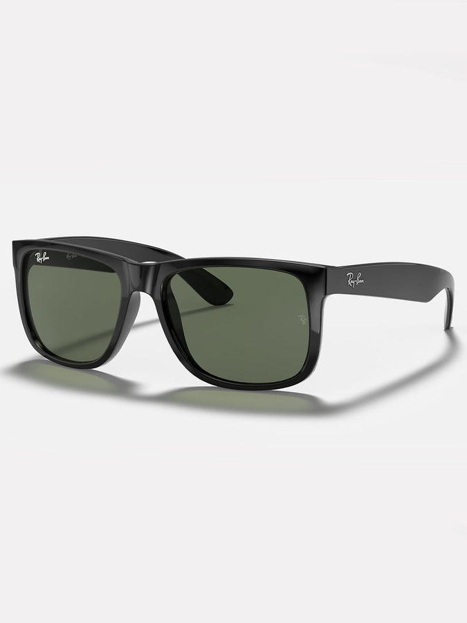 Ray-Ban Justin Polished Black/Dark Green Sunglasses | POLISHED BLACK/DARK GREEN