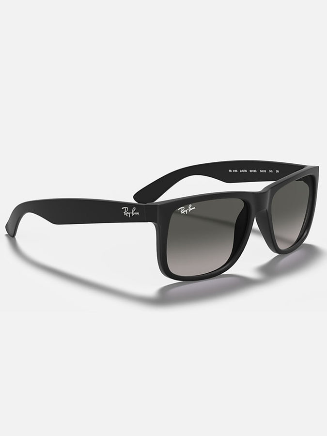 Ray Ban 2024 Justin Matte Black/Grey Gradient Sunglasses | MATTE BLACK/GREY