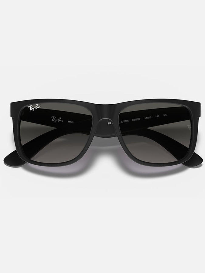 Ray Ban 2024 Justin Matte Black/Grey Gradient Sunglasses | MATTE BLACK/GREY