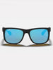 Ray-Ban Justin Matte Black/Blue Mirror Sunglasses