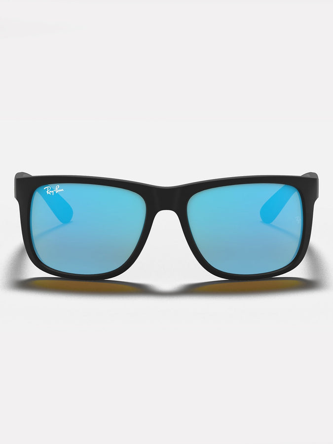 Ray-Ban Justin Matte Black/Blue Mirror Sunglasses | MATTE BLACK/BLUE MIRROR