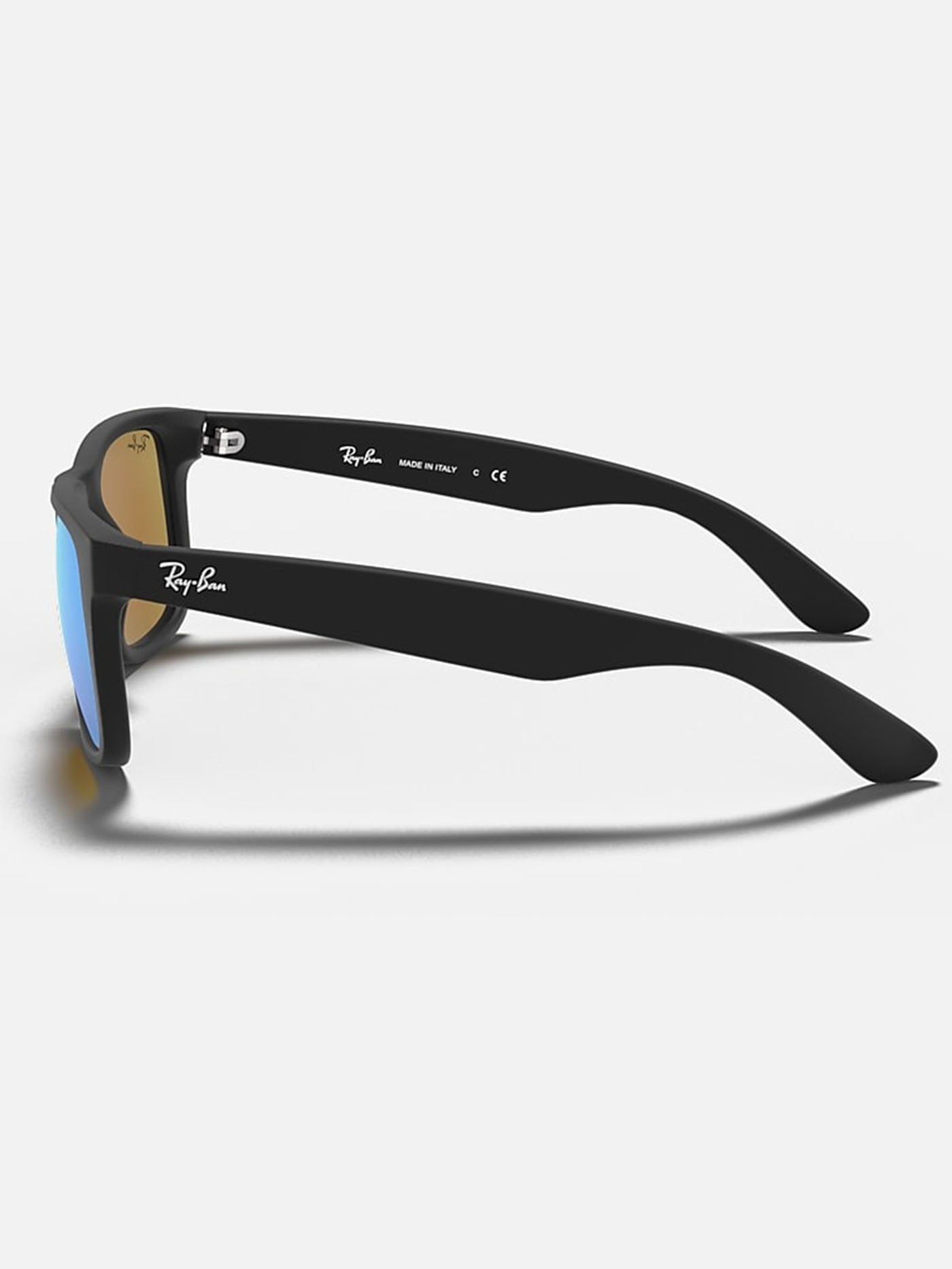 Ray Ban 2024 Justin Matte Black/Blue Mirror Sunglasses