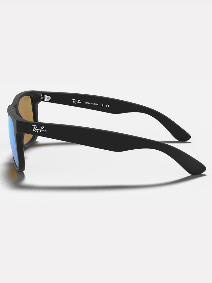Ray-Ban Justin Matte Black/Blue Mirror Sunglasses | MATTE BLACK/BLUE MIRROR