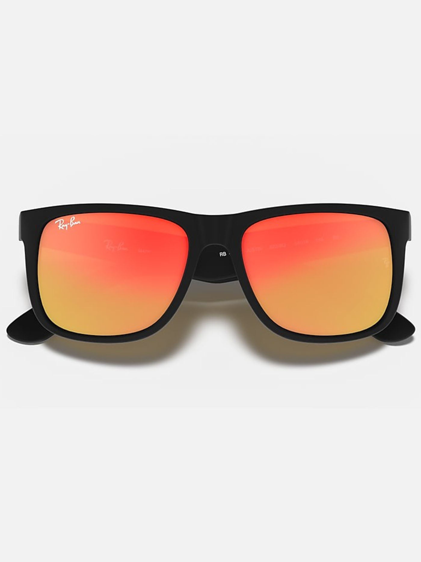 Ray Ban 2024 Justin Matte Black/Red Mirror Sunglasses