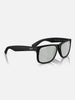 Ray-Ban Justin Black/Green Mirror Silver Polarized Sunglasses