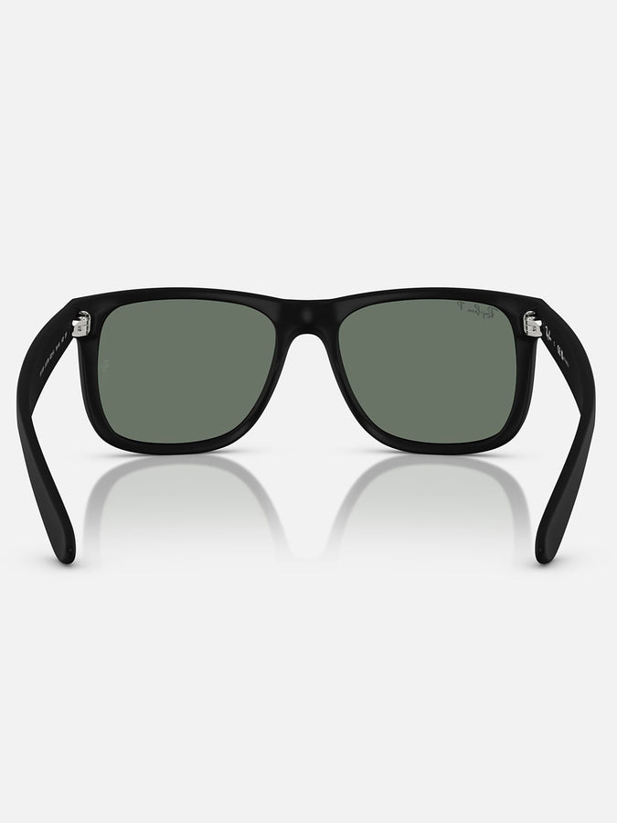 Ray-Ban Justin Black/Green Mirror Silver Polarized Sunglasses | BLACK/GREEN MIRROR SILVER