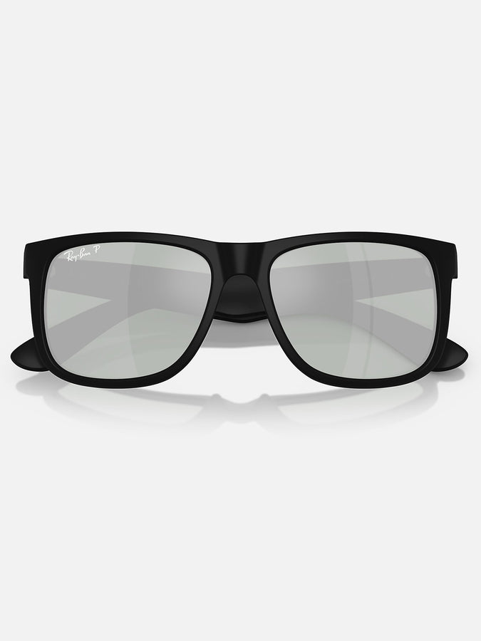 Ray-Ban Justin Black/Green Mirror Silver Polarized Sunglasses | BLACK/GREEN MIRROR SILVER
