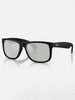 Ray-Ban Justin Black/Green Mirror Silver Polarized Sunglasses