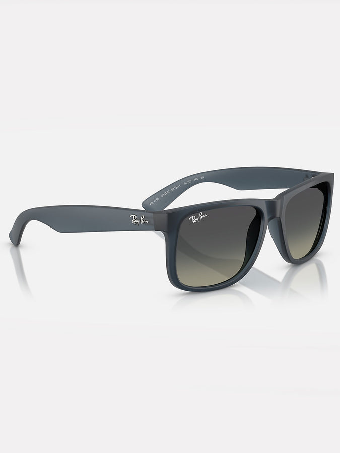 Ray-Ban Justin Rubber Blue/Grey Grad Sunglasses | RUBBER BLUE/GRADIENT GREY