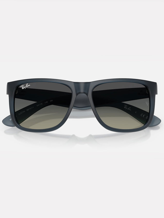 Ray-Ban Justin Rubber Blue/Grey Grad Sunglasses | RUBBER BLUE/GRADIENT GREY