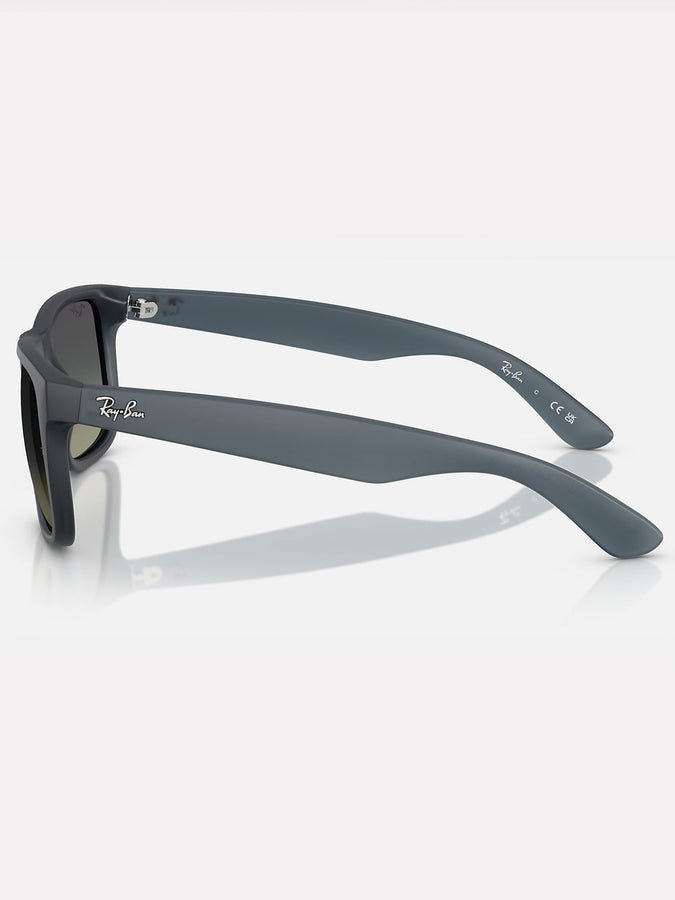 Ray-Ban Justin Rubber Blue/Grey Grad Sunglasses | RUBBER BLUE/GRADIENT GREY