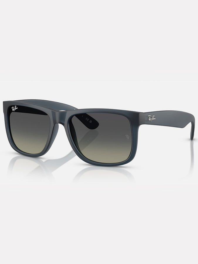 Ray-Ban Justin Rubber Blue/Grey Grad Sunglasses | RUBBER BLUE/GRADIENT GREY